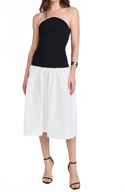 Amanda Uprichard Valencia Dress In Black/white In Multi