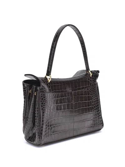 Balenciaga Rodeo Shoulder Bag In Crocodile-print Leather