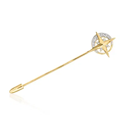 Ross-simons Diamond Celestial Stick Pin In 18kt Gold Over Sterling