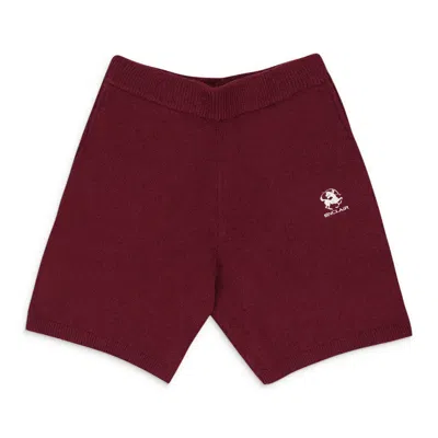 Sinclair Burgundy Boucle Shorts In Brown