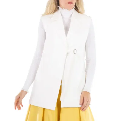 Jil Sander Notch Napel Two Pocket Cotton Vest In White