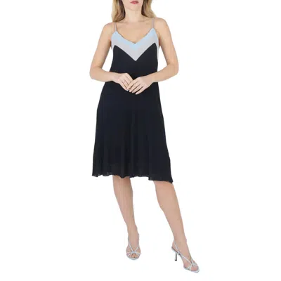 Jwon Flared Cami Dress In Blue In Black