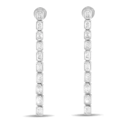Lb Exclusive 18k White Gold 4.0ct Diamond Linear Drop Earrings Aer-19157