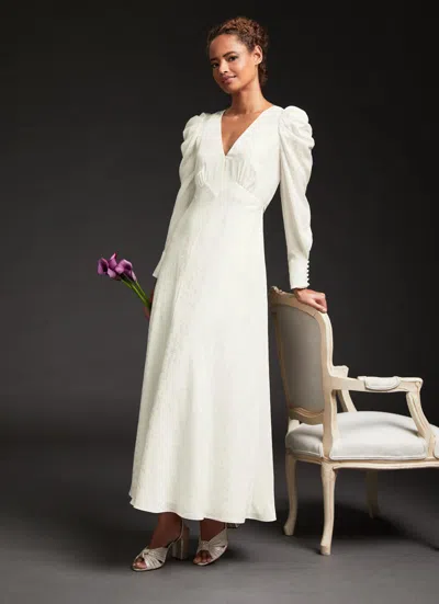 Lk Bennett Rose Silk Dress In White