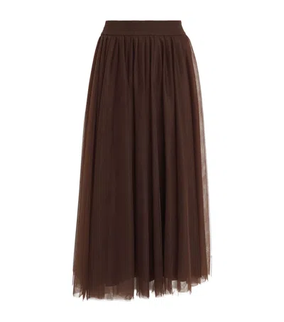 Fabiana Filippi Pleated Tulle Midi Skirt