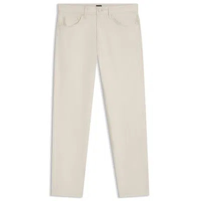 Hugo Boss Delaware Slim-fit Trousers In Wrinkle-resistant Dobby In Neutral