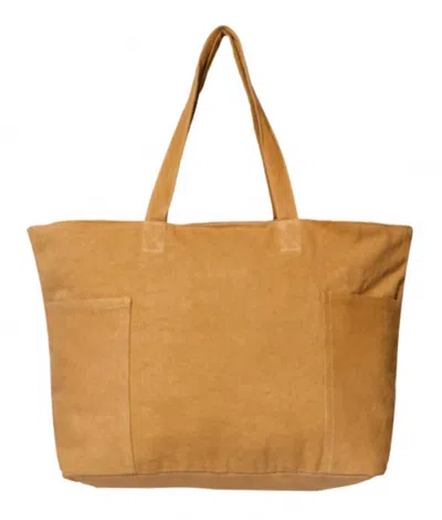 Muddy Carrots Women's Signature Stone Washed Tote Bag In Tan