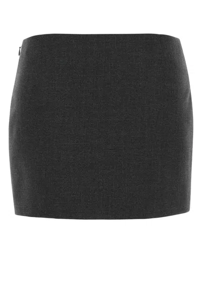 Givenchy Charcoal Wool Mini Skirt