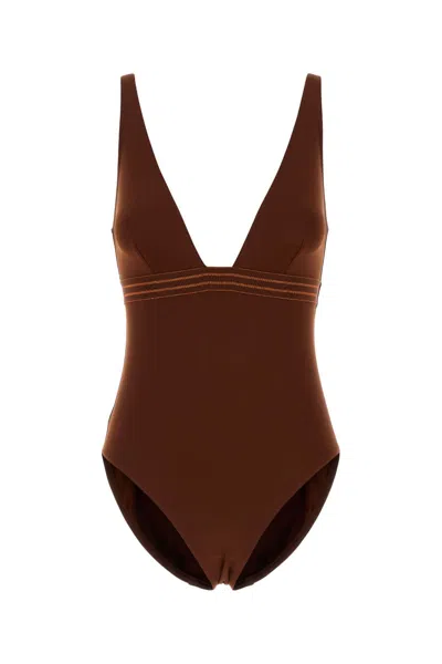 Eres Stretch Nylon Swimsuit Sillage In Brown