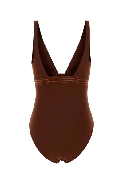 Eres Stretch Nylon Swimsuit Sillage In Brown
