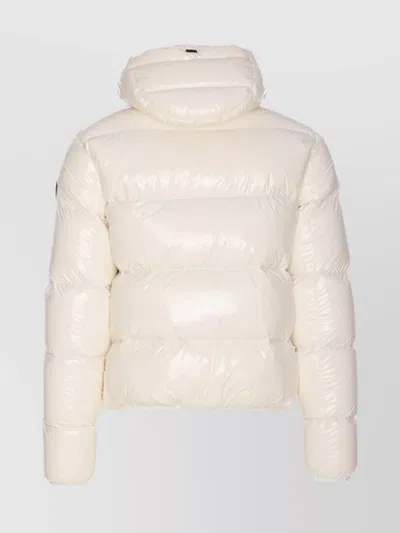 Herno Shiny Padded Down Jacket With Hood And Elasticated Cuffs In White