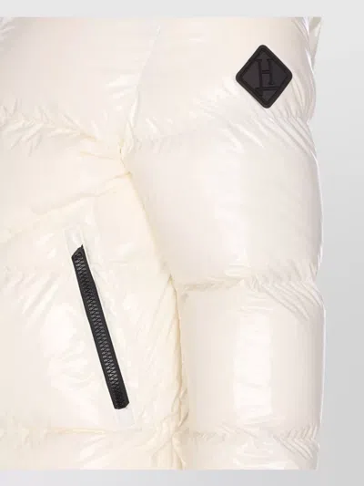 Herno Shiny Padded Down Jacket With Hood And Elasticated Cuffs In White