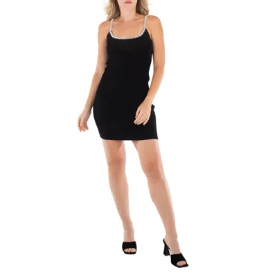 Rabanne Crystal Trimmed Ribbed Mini Dress, Size X-small