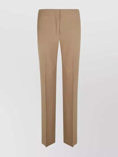 Max Mara Tailored Trousers With Back Pockets And Belt Loops In Brown