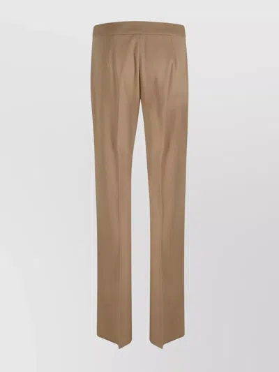 Max Mara Tailored Trousers With Back Pockets And Belt Loops In Brown