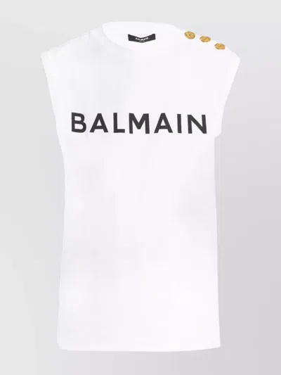 Balmain Short Sleeves Tshirt Button Detail