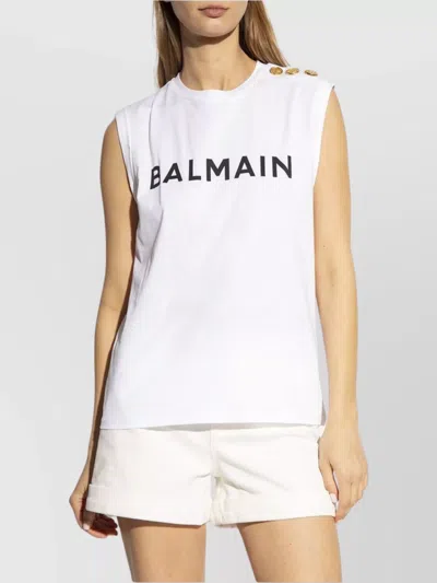 Balmain Short Sleeves Tshirt Button Detail