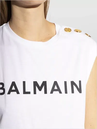 Balmain Short Sleeves Tshirt Button Detail