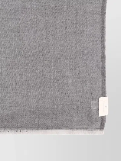 Brunello Cucinelli Checkered Cashmere Scarf With Frayed Fringed Edges