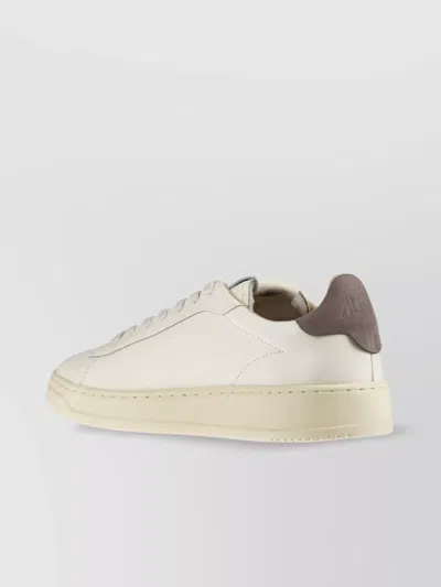 Autry Leather High-top Sneakers Perforated Toe In Neutral