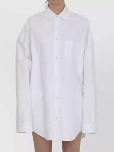 Balenciaga Collar Curved Hem Oversized Fit In Black