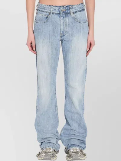 Balenciaga Low-rise Raw-cut Waistband Denim Trousers In Blue