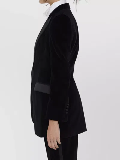 Dolce & Gabbana Velvet Tuxedo Jacket With Peaked Lapels In Black