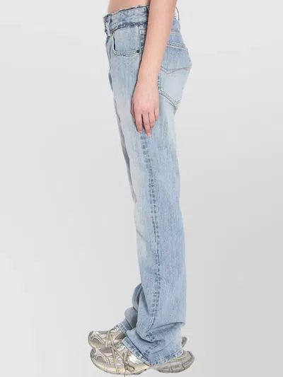Balenciaga Low-rise Raw-cut Waistband Denim Trousers In Blue