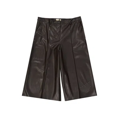 Blanca Vita Faux Leather Shorts In Black