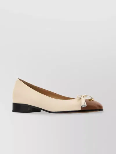 Valentino Garavani Valet Du Roi Kidskin Ballerina 25mm Woman Butter/tobacco 42 In Neutral
