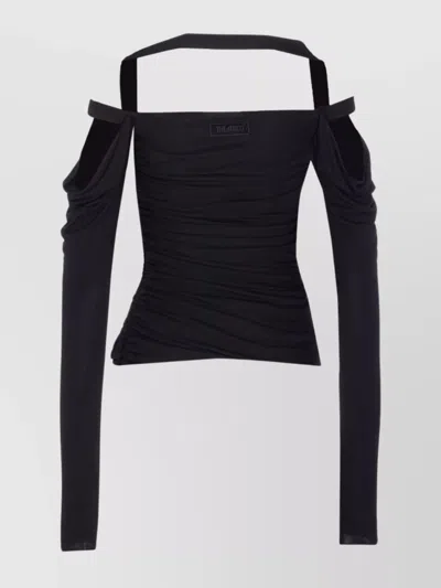 Attico Top In Crepe Nero Donna In Black