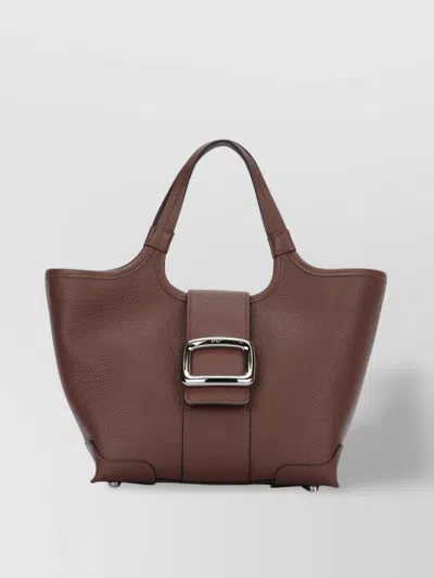 Roger Vivier Structured Shoulder Bag With Top Handle And Buckle Detail