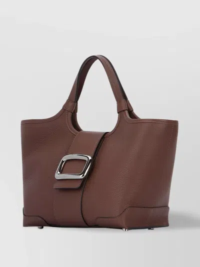 Roger Vivier Structured Shoulder Bag With Top Handle And Buckle Detail