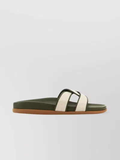 Ancient Greek Sandals Canvas Dual Strap Flat Sandals