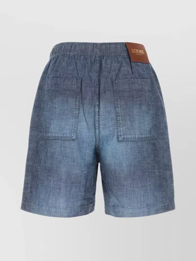 Loewe Bermuda Shorts With Back Pockets And Elastic Waistband In Blue