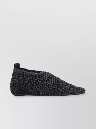 Totême Leather Woven Ballerina Flats