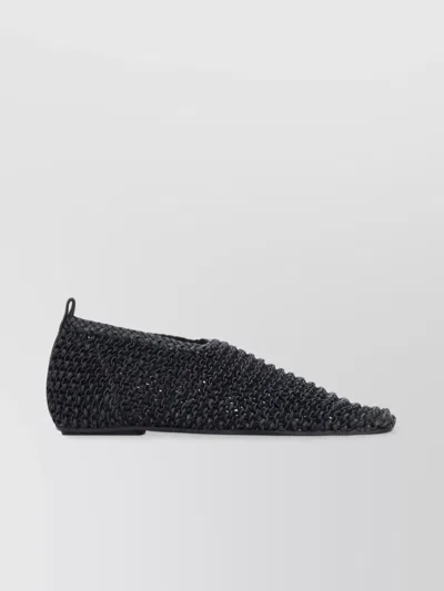 Totême Leather Woven Ballerina Flats