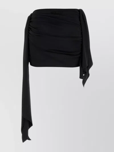 Attico Mini Skirt With Asymmetric Hem And Draped Design