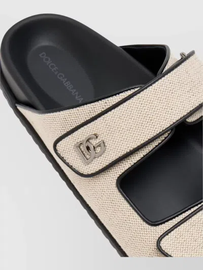 Dolce & Gabbana Open Toe Fabric Detail Slipper