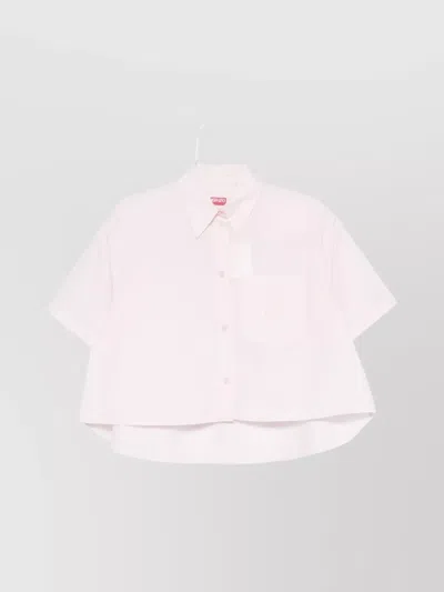 Kenzo 'boke Flower 2.0' Short Dropped Shoulders Shirt In Cotton Poplin In Pink