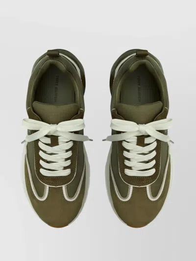 Tory Burch Good Luck Sneakers Contrast Stitching In Green