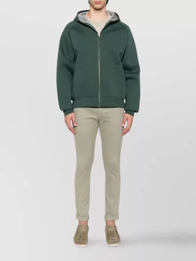 Autry Oversized Hooded Neoprene Jacket In Green