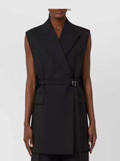 Sportmax Sleeveless Wool Canvas Blazer Belt