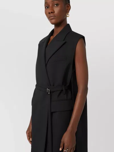 Sportmax Sleeveless Wool Canvas Blazer Belt