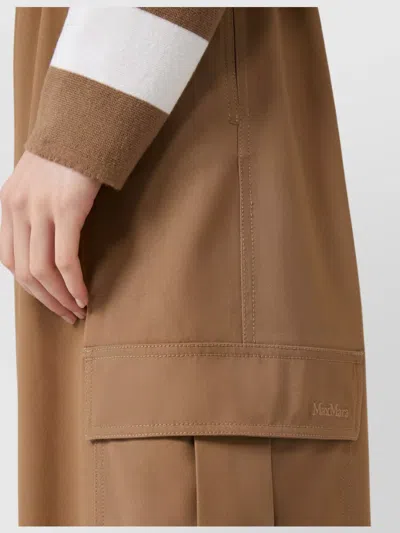 Max Mara Cargo Trousers With Elastic Waistband And Cuffs In Brown