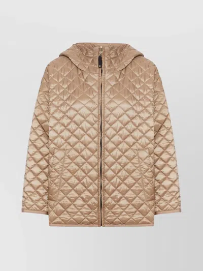 Max Mara Leo Reversible Jacket Cameluxe Padding In Brown