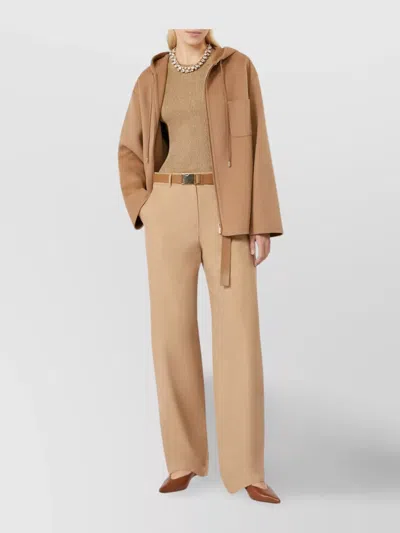Max Mara Sweatshirt Wool Cashmere Silk In Brown