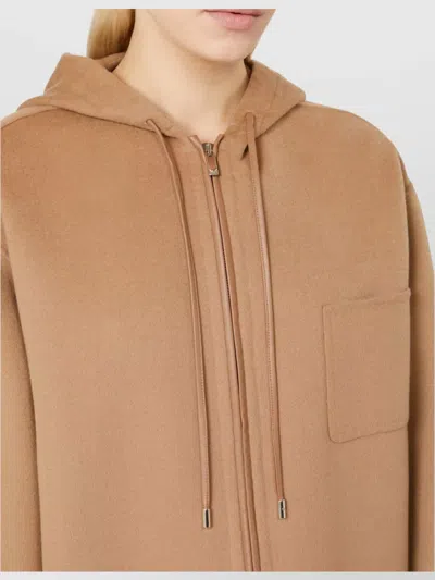 Max Mara Sweatshirt Wool Cashmere Silk In Brown