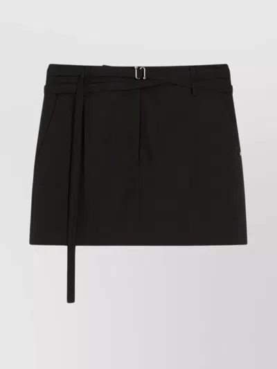 Sportmax Skirt With Belted Waist And Pockets In Black