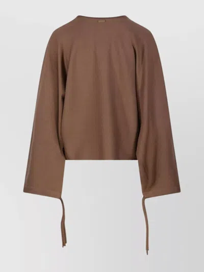 Max Mara Sweater Wool Yarn Cuff Gathered